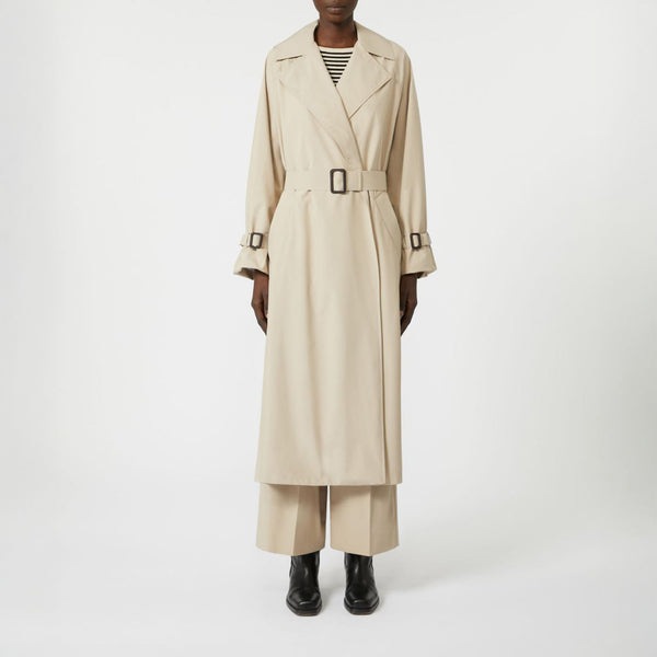 WEEKEND MAX MARA Fatto Water-Repellent Canvas Trench Coat in Beige
