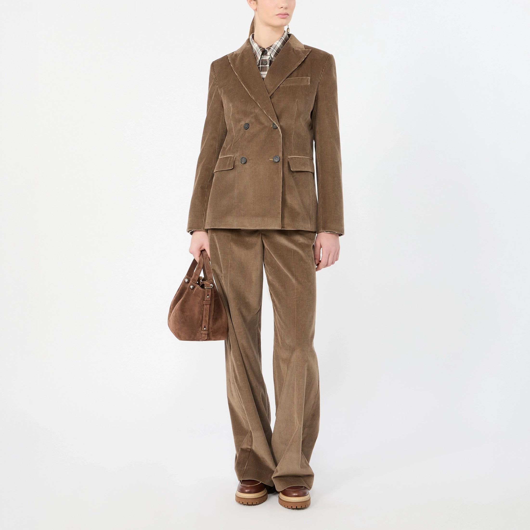 WEEKEND MAX MARA WKDKatanga Cotton Corduroy Velvet Blazer in Light Brown