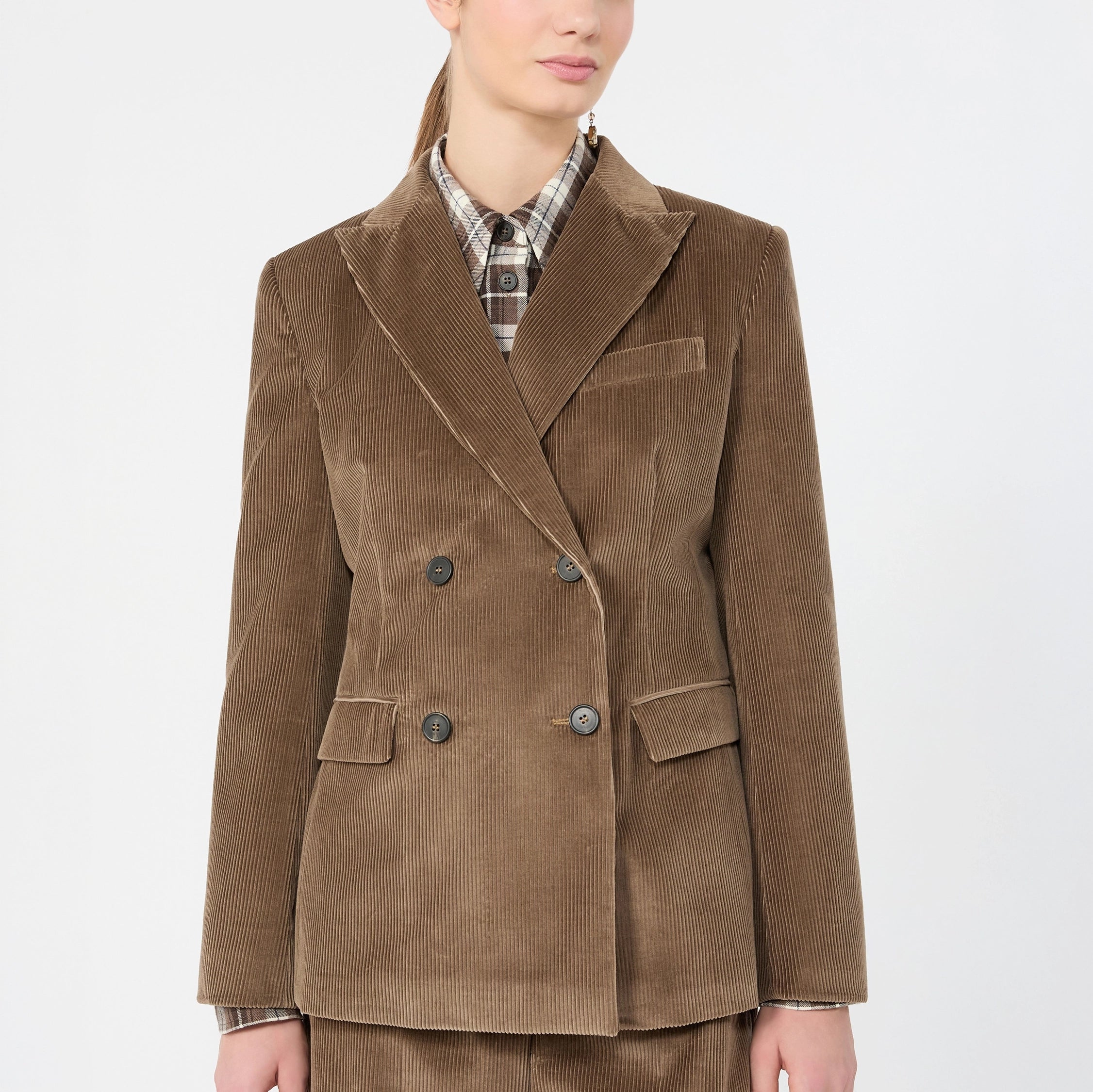 WEEKEND MAX MARA WKDKatanga Cotton Corduroy Velvet Blazer in Light Brown