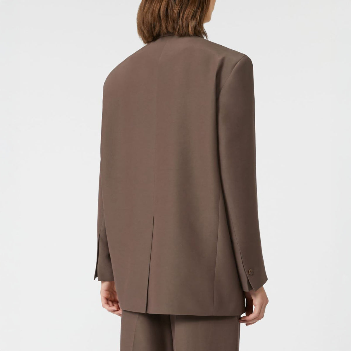 WEEKEND MAX MARA Floc Oversized Cotton-Blend Blazer in Chocolate