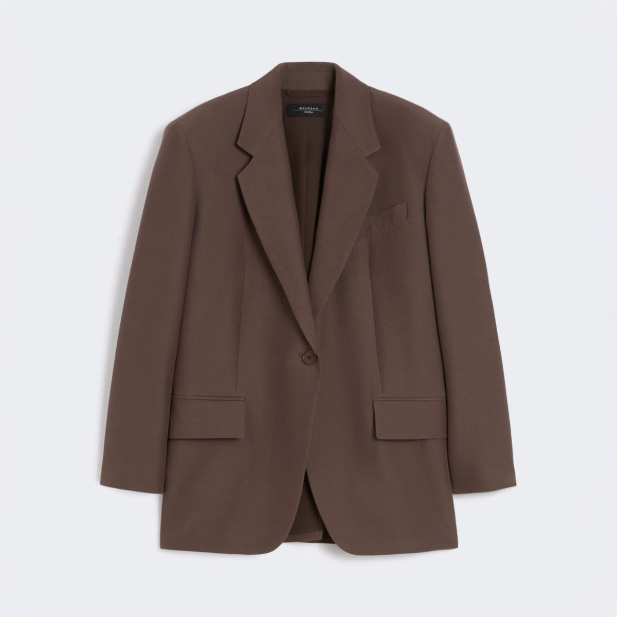WEEKEND MAX MARA Floc Oversized Cotton-Blend Blazer in Chocolate