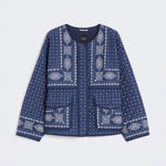 WEEKEND MAX MARA Jader Quilted Cotton Crew-Neck Jacket in Navy Print