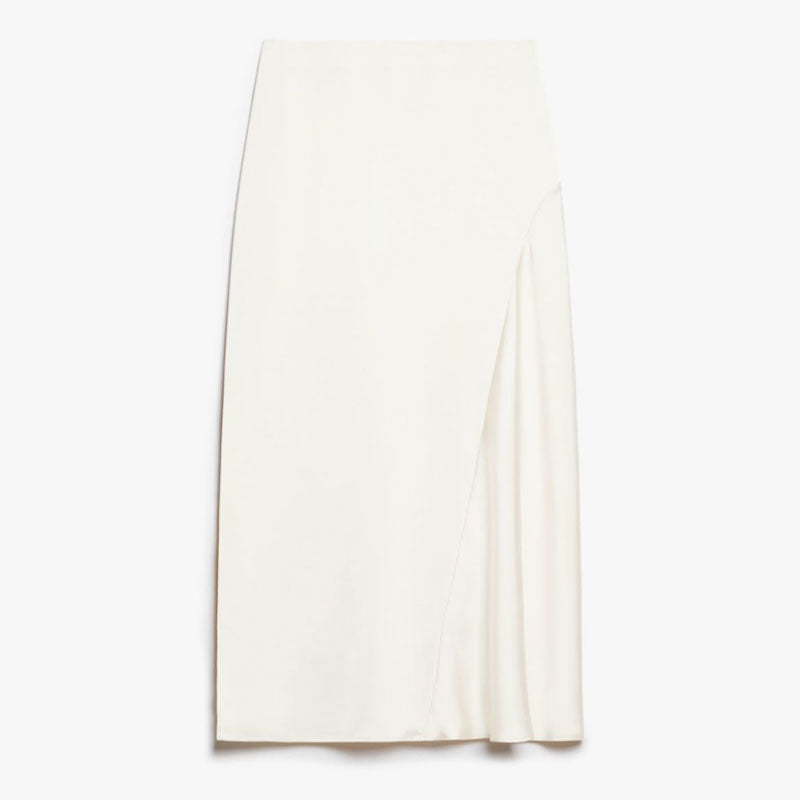 WEEKEND MAX MARA Aia Fluid Satin Skirt in Ecru