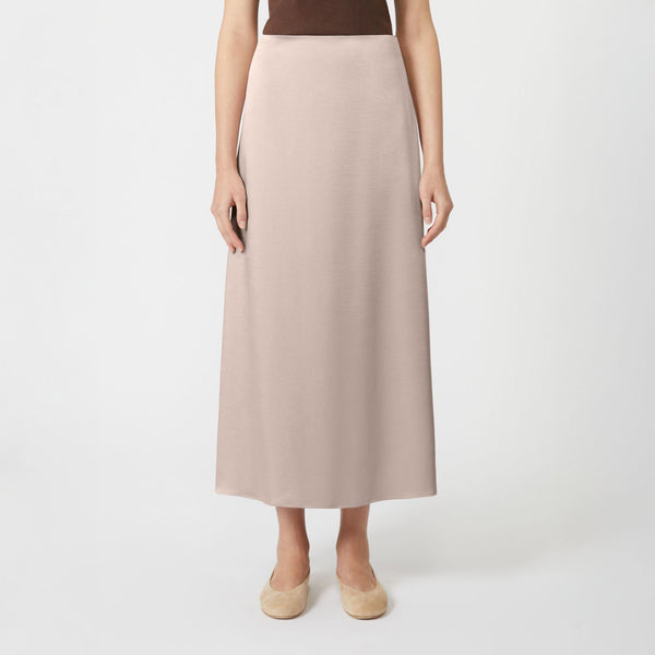 WEEKEND MAX MARA Angelo Satin Calf-Length Skirt in Powder