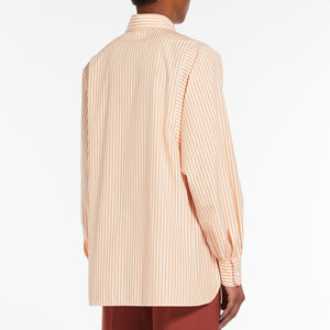 Fufy Striped Cotton Shirt in Orange