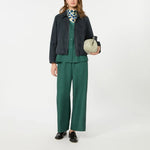 WEEKEND MAX MARA WKDCrine Loose Habotai Silk Shirt in Dark Green