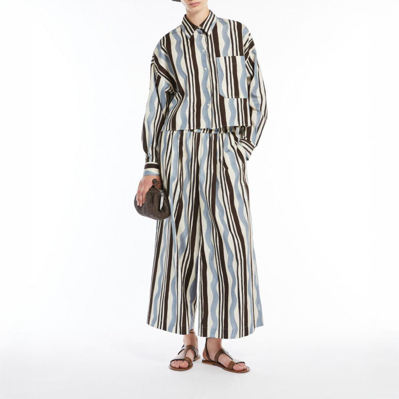 WEEKEND MAX MARA Virgin Trousers in Light Blue Wave