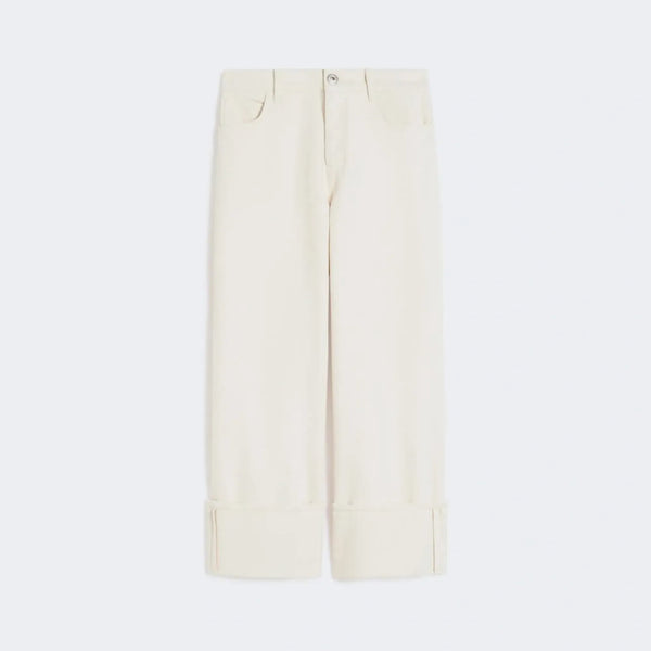 WEEKEND MAX MARA WKDGesto Turn Up Jeans in Ecru