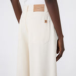 WEEKEND MAX MARA WKDCanetti Long Wide Leg Cotton Trousers in Ecru