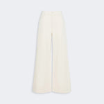 WEEKEND MAX MARA WKDCanetti Long Wide Leg Cotton Trousers in Ecru