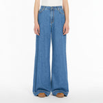 WEEKEND MAX MARA Vega Wide Leg Jeans in Navy Medium