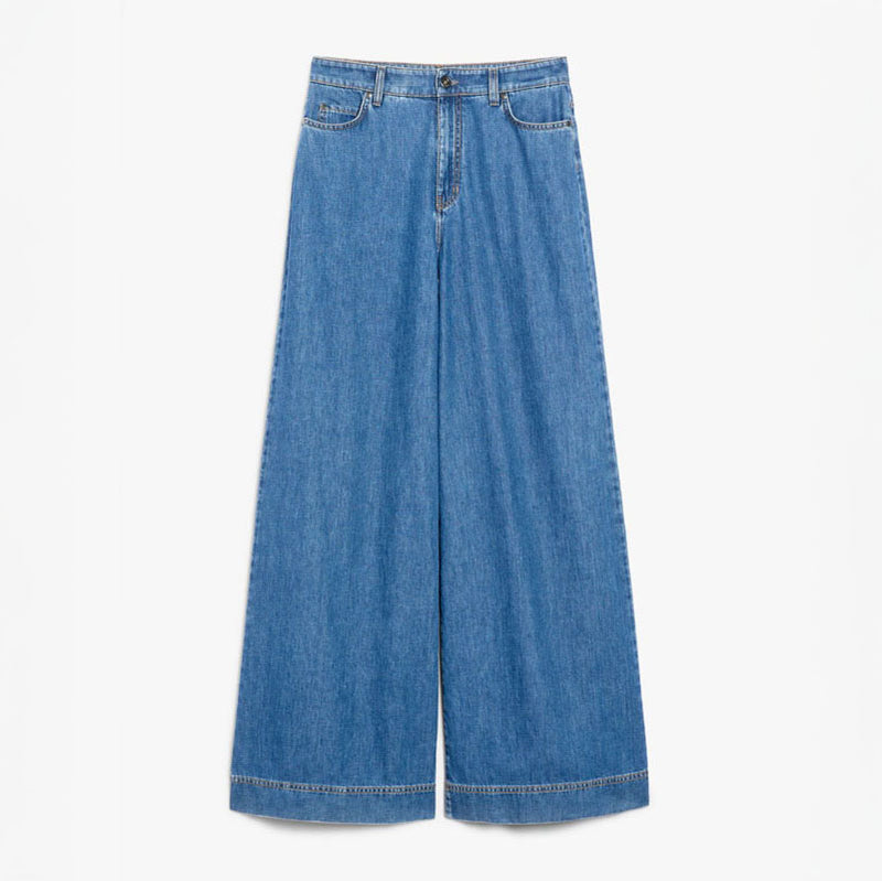 WEEKEND MAX MARA Vega Wide Leg Jeans in Navy Medium
