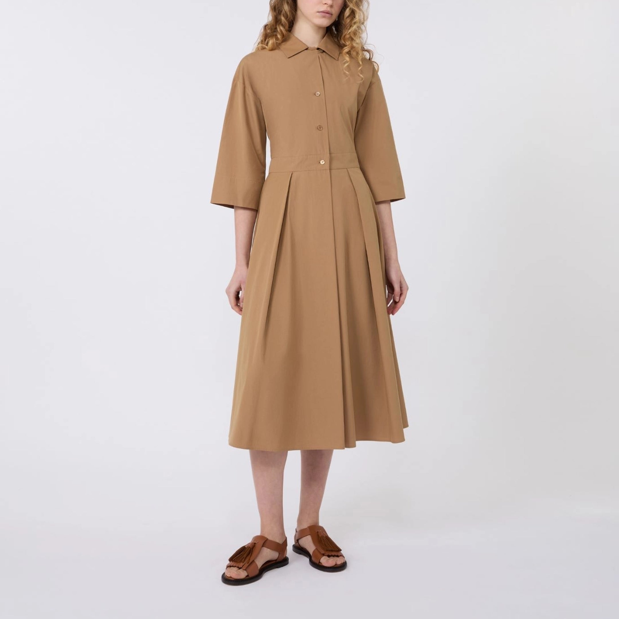 WEEKEND MAX MARA WKDPadana Shirt Dress in Tobacco Brown | Collen