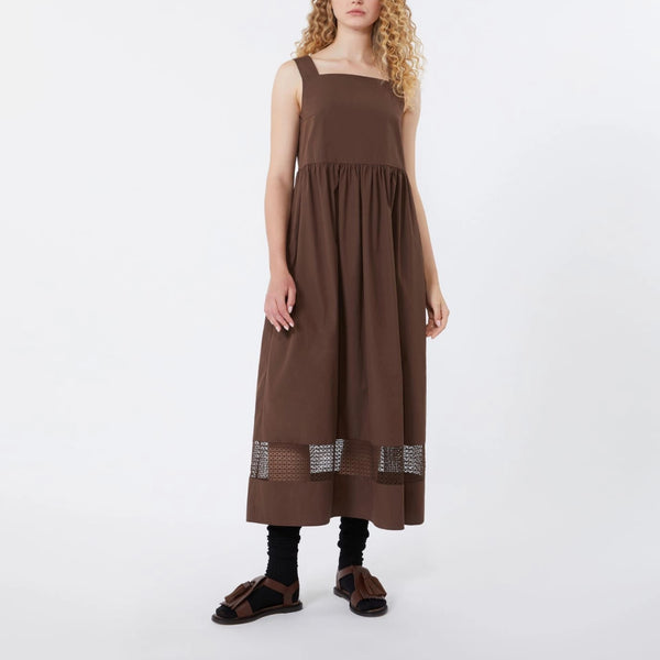 WEEKEND MAX MARA WKDGola Cotton Dress in Chocolate
