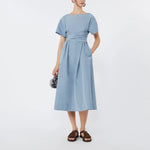 WEEKEND MAX MARA WKDPioppo Taffeta Dress in Light Blue