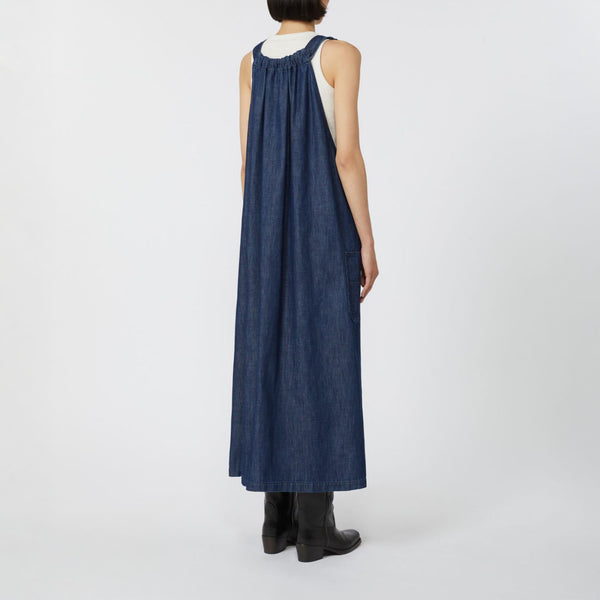 WEEKEND MAX MARA Kiss Denim Dungaree Dress in Navy