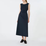 WEEKEND MAX MARA WKDGentile Flared Long Taffeta Dress in Navy