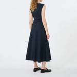 WEEKEND MAX MARA WKDGentile Flared Long Taffeta Dress in Navy