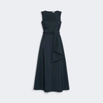 WEEKEND MAX MARA WKDGentile Flared Long Taffeta Dress in Navy