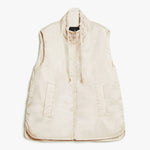 WEEKEND MAX MARA Yoro Reversible Water Repellent Canvas Gilet in Ecru