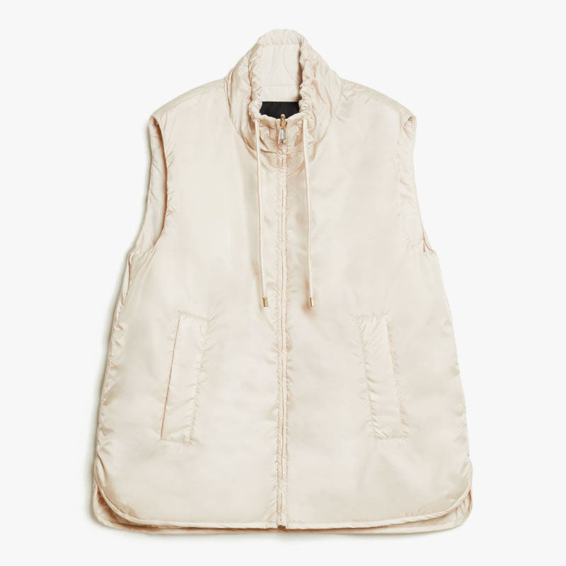 WEEKEND MAX MARA Yoro Reversible Water Repellent Canvas Gilet in Ecru