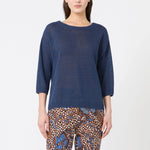 WEEKEND MAX MARA WKDCannone Linen Top in Navy