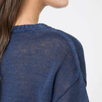 WEEKEND MAX MARA WKDCannone Linen Top in Navy