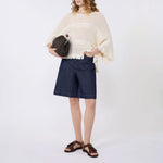 WEEKEND MAX MARA WKDPalato Oversize Fringe Cotton Knit in Ecru