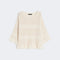 WEEKEND MAX MARA WKDPalato Oversize Fringe Cotton Knit in Ecru