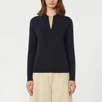 WEEKEND MAX MARA WKDPalanca Stretch Viscose Sweater in Navy