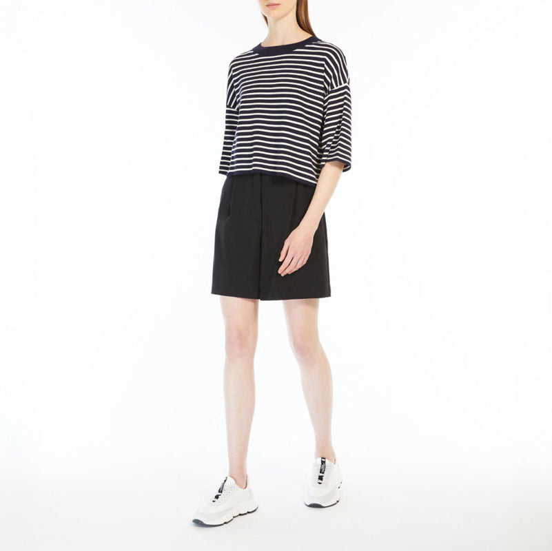 WEEKEND MAX MARA Amato Oversized Stretch Viscose Sweater in Navy