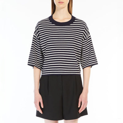 WEEKEND MAX MARA Amato Oversized Stretch Viscose Sweater in Navy