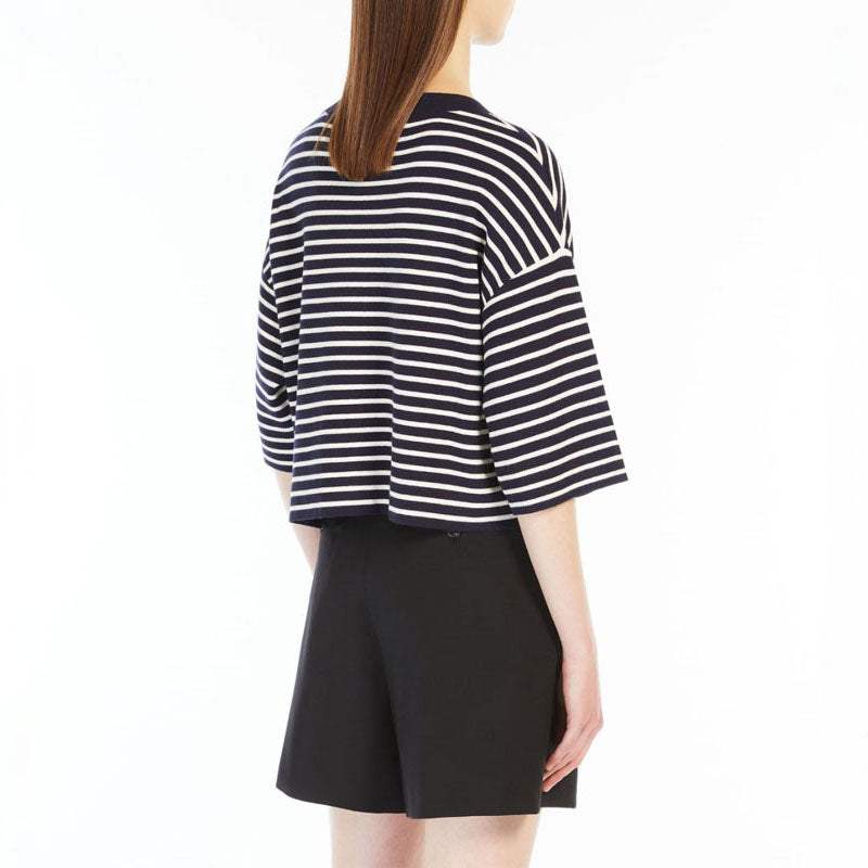 WEEKEND MAX MARA Amato Oversized Stretch Viscose Sweater in Navy
