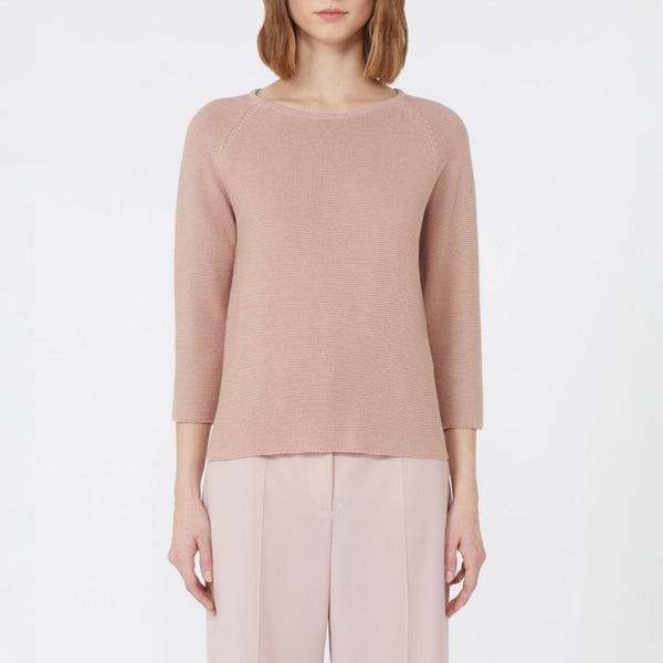 WEEKEND MAX MARA Addotto Cotton Yarn Sweater in Powder