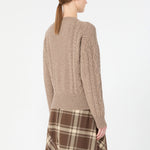 WEEKEND MAX MARA WKDAlben Cable Knit Wool Jumper in Hazelnut Brown