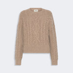 WEEKEND MAX MARA WKDAlben Cable Knit Wool Jumper in Hazelnut Brown