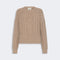 WEEKEND MAX MARA WKDAlben Cable Knit Wool Jumper in Hazelnut Brown