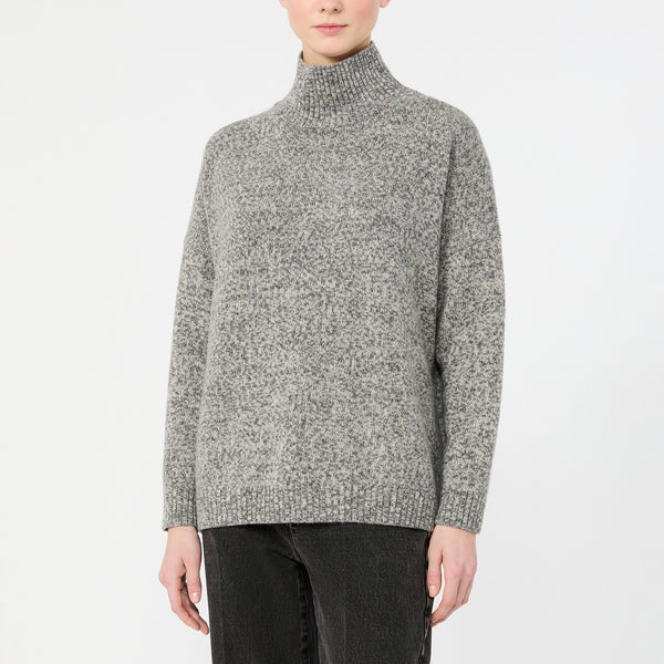 WEEKEND MAX MARA WKDBorgia High Neck Wool Jumper in Medium Grey Mouline