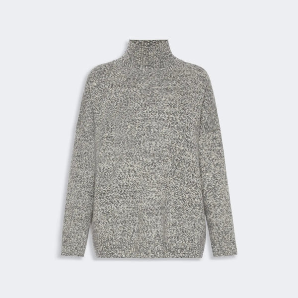 WEEKEND MAX MARA WKDBorgia High Neck Wool Jumper in Medium Grey Mouline