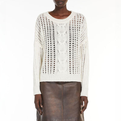 WEEKEND MAX MARA Grammo Oversized Wool Sweater in Ecru