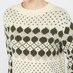 WEEKEND MAX MARA WKDRanch Jacquard Knit Wool and Cashmere Jumper in Geometric Khaki