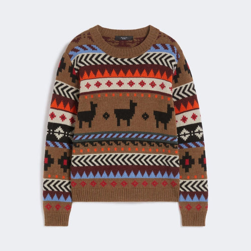 WEEKEND MAX MARA Quirite Jacquard Jumper in Camel