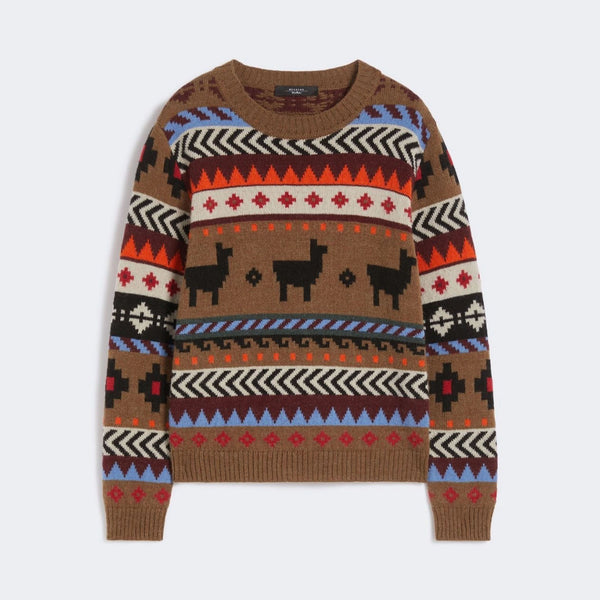 WEEKEND MAX MARA Quirite Jacquard Jumper in Camel