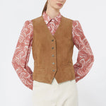 WEEKEND MAX MARA WKDVetusta Suede Waistcoat in Brown