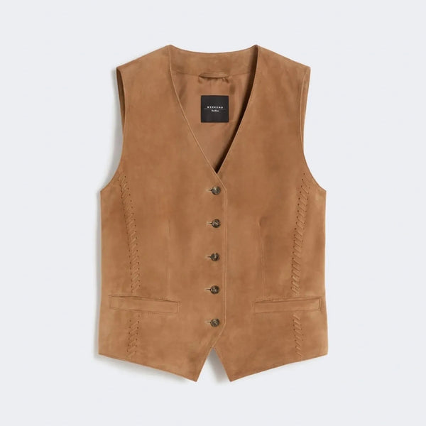 WEEKEND MAX MARA WKDVetusta Suede Waistcoat in Brown