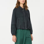 WEEKEND MAX MARA WKDZuppa Suede Adjustable Hem Drawstring Jacket in Navy
