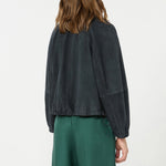 WEEKEND MAX MARA WKDZuppa Suede Adjustable Hem Drawstring Jacket in Navy