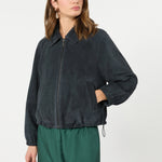WEEKEND MAX MARA WKDZuppa Suede Adjustable Hem Drawstring Jacket in Navy