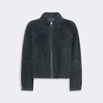WEEKEND MAX MARA WKDZuppa Suede Adjustable Hem Drawstring Jacket in Navy