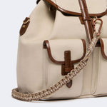 WEEKEND MAX MARA WKApopoli Cotton Canvas Backpack in Brown